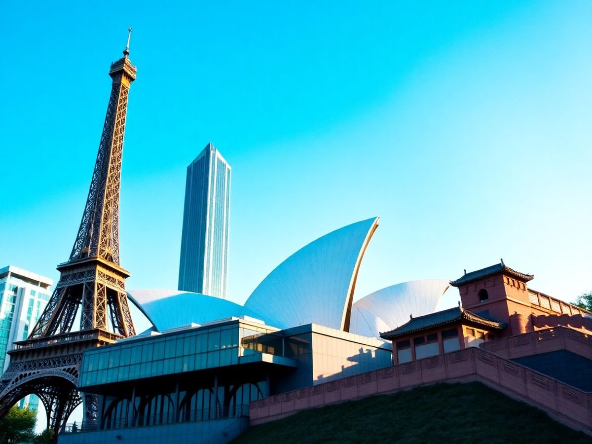 Clădiri iconice din întreaga lume într-o fotografie captivantă.